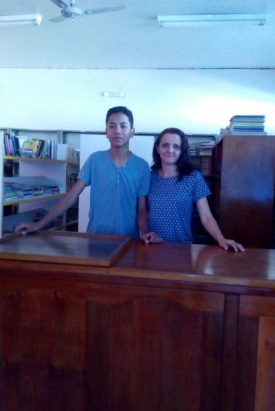 Estudante Samuel e CÃ­ntia diretora de Esperantina