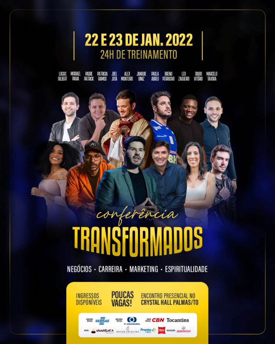 Conferência Transformados será realizada nos dias 22 e 23 de janeiro, no Crystal Hall, em Palmas (Foto: Divulgação/Sebrae)