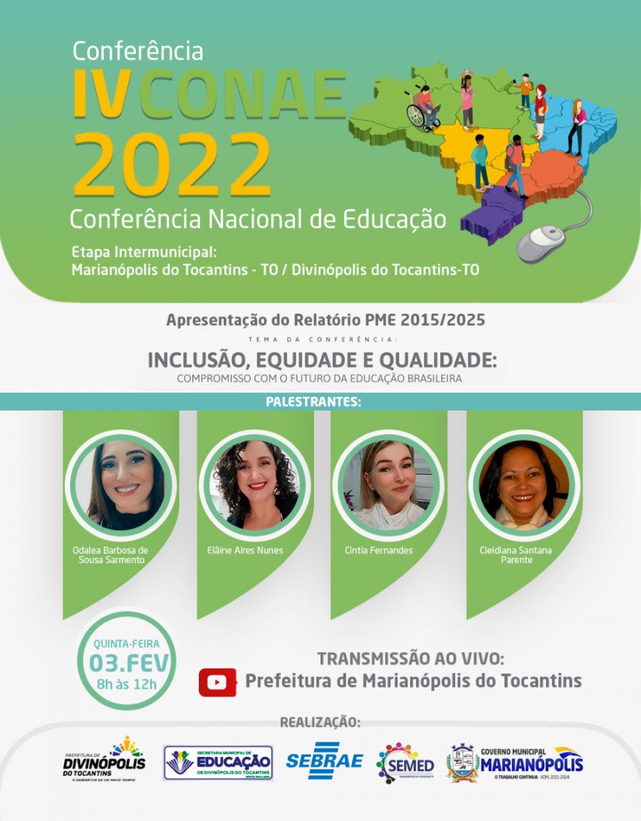 Etapas municipais da Conae 2022, acontece nesta quinta-feira (3) nas cidades de Marianópolis e Divinópolis com a parceria do Sebrae Tocantins