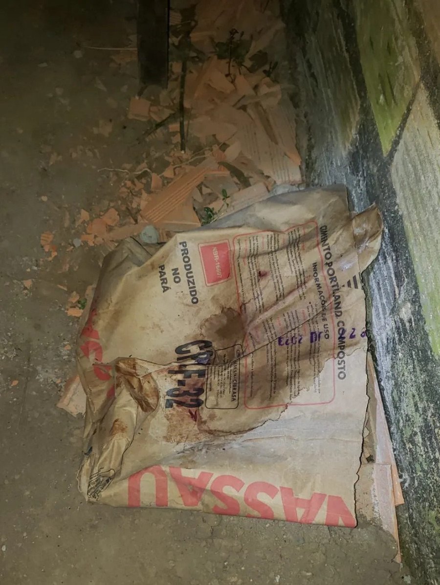 Recém-nascido foi encontrado sem roupa ou coberta em cima de saco de cimento em cidade do Pará (Foto: Reprodução)
