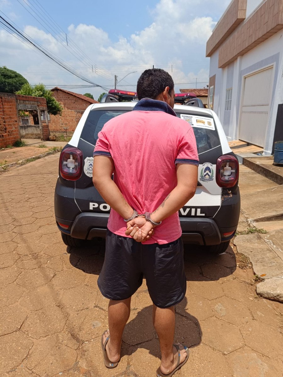 Indivíduo foi preso em flagrante após a prática dos crimes (Foto: Dicom/SSP-TO) 