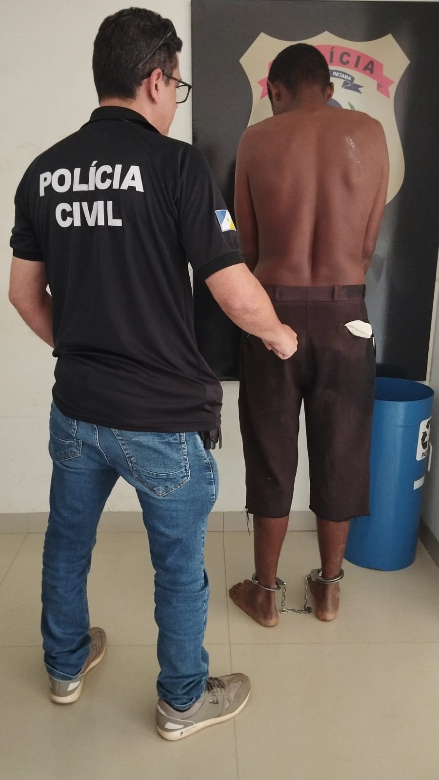 Homem foi preso pela Polícia Civil em flagrante após agredir a esposa por toda a madrugada (Foto: Dicom/SSP-TO)