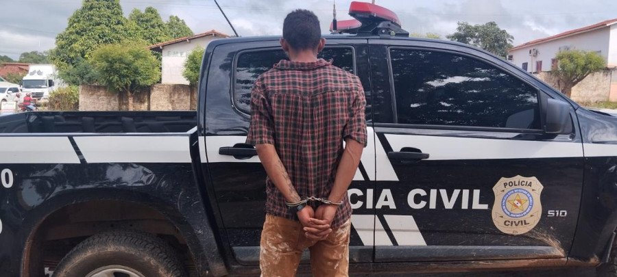 Homem preso pela Polícia Civil (Foto: Divulgação/PC-TO)