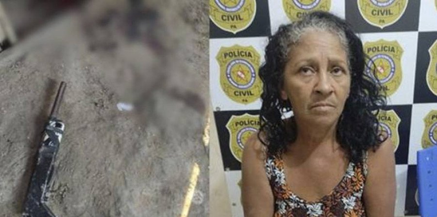 A acusada Rosilene foi presa em flagrante e a arma do crime apreendida (Foto: Divulgação/Correio de Carajás)