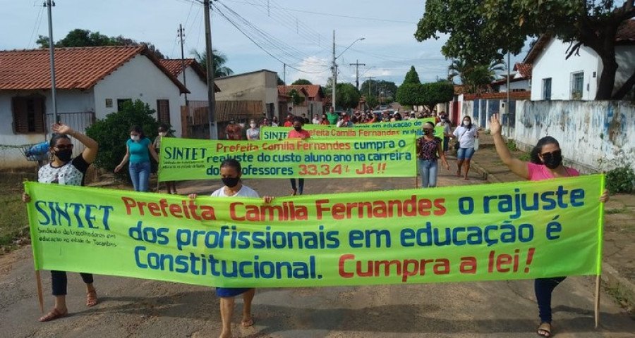 Manifestação do Sindicato dos Trabalhadores em Educação no Tocantins (Foto: Divulgação)