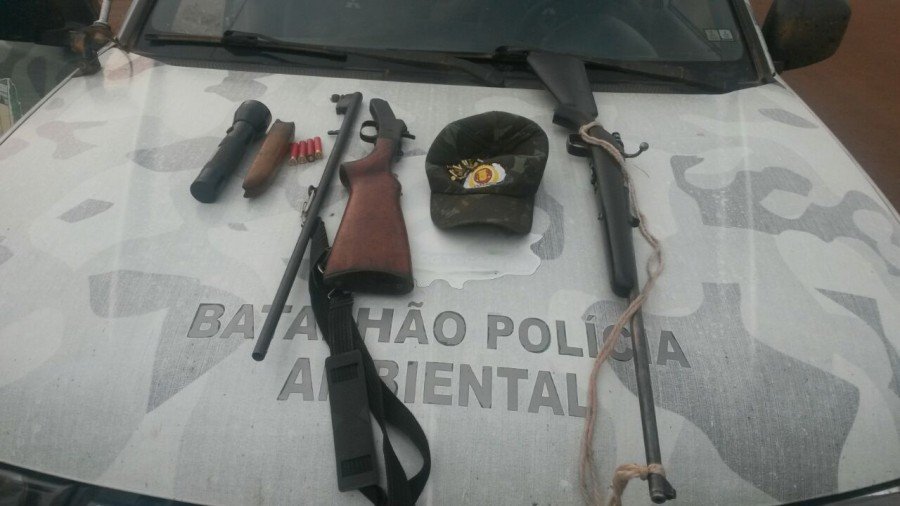 Armas de fogo apreendidas pela PM em Caseara