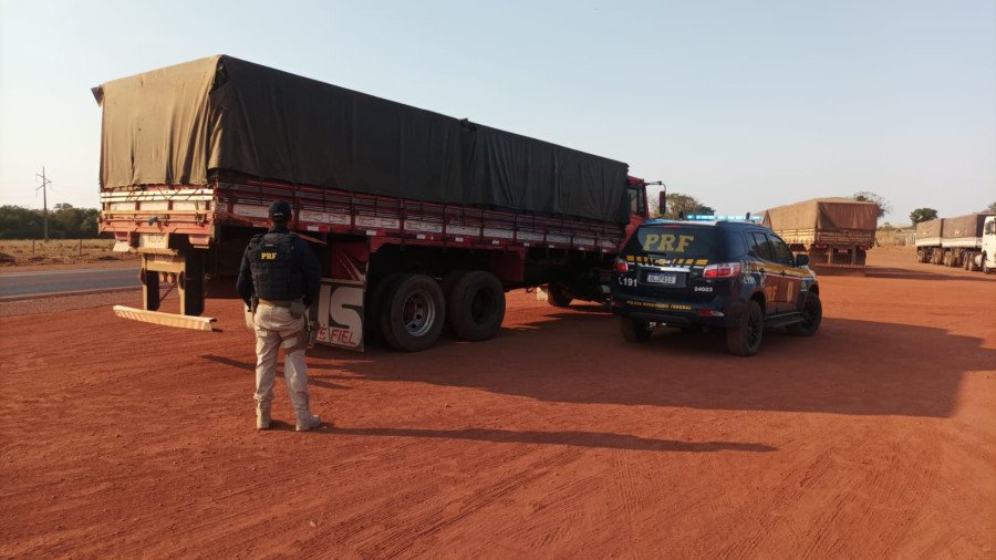 Motorista de caminhão foi preso pela PRF por embriaguez ao volante (Foto: Divulgação/PRF)