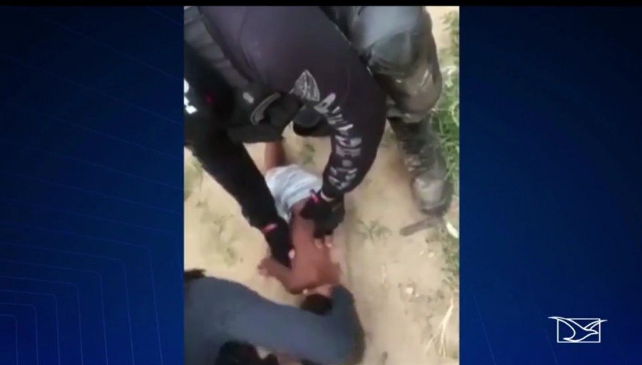 CrianÃ§a foi socorrida por dois policiais militares em Santa InÃªs-MA (Foto: ReproduÃ§Ã£o/TV Mirante)