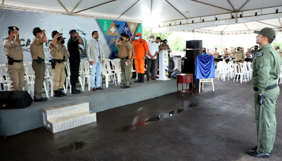 A cerimônia também inaugurou a sede da unidade que funcionará no Quartel do Comando Geral da PM em Palmas (Foto: Tharson Lopes)