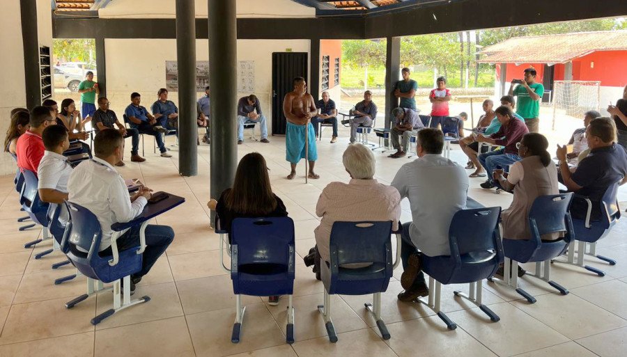 Visita à aldeia indígena Funil, dos povos Xerentes, em Tocantínia, para diagnóstico socioterritorial (Foto: Secihd/Governo do Tocantins)