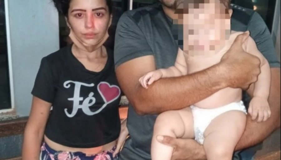 Bebê engasgado e sem respirar foi salvo por policial militar de folga em Paraíso do Tocantins (Foto: Divulgação)