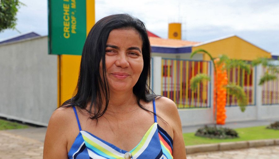 A diretora da creche Magna Jobina destacou que com a nova estrutura a creche terá suporte para atender mais crianças (Foto: Esequias Araujo)