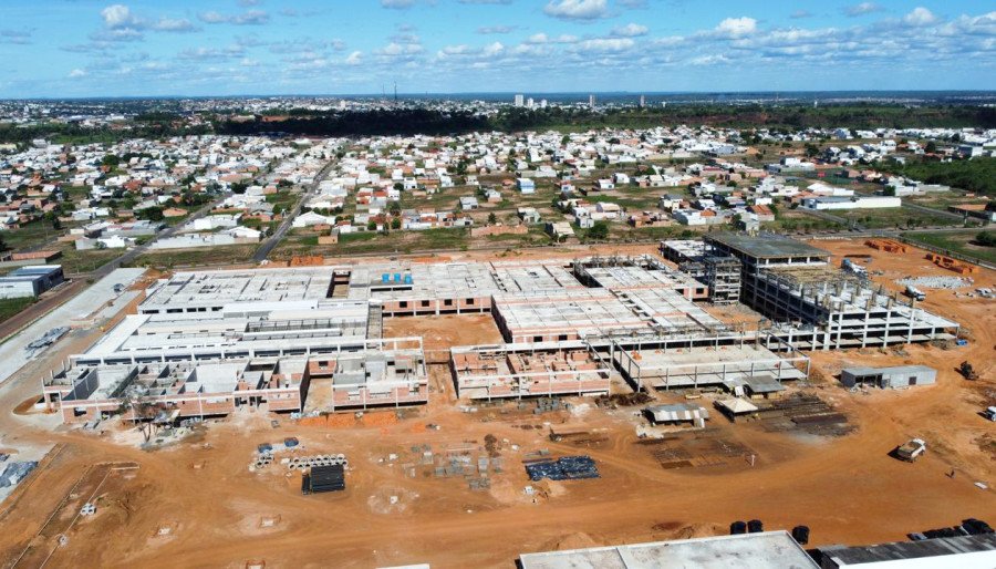 O Hospital Geral de Araguaína já está com 61% de suas obras concluídas e tem previsão de entrega para 2025 (Foto: André Araújo)