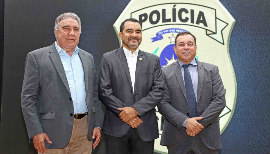 Governador Wanderlei Barbosa, vice-governador Laurez Moreira e secretário de Segurança Pública, Wlademir Mota Oliveira