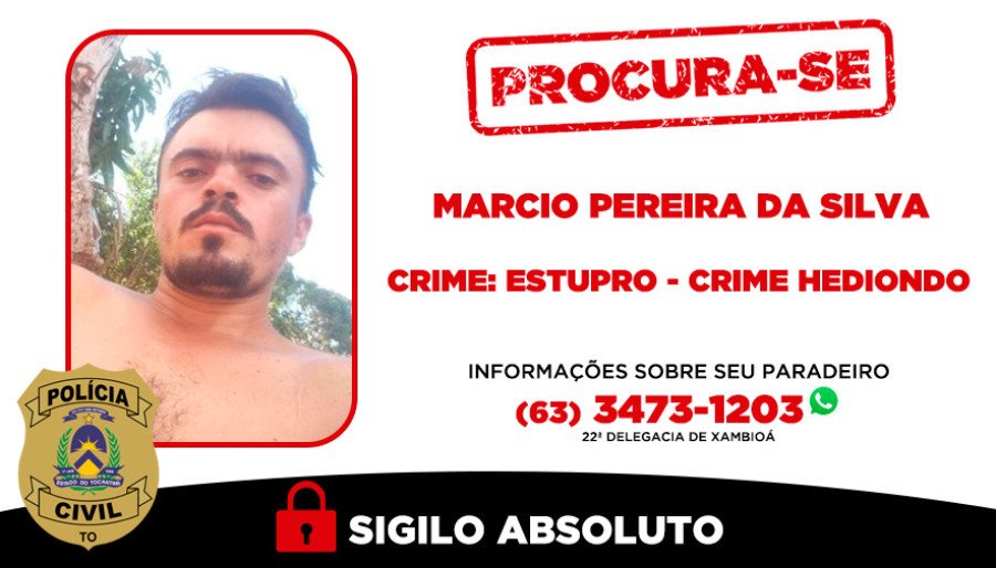 Quem souber de informações sobre o seu paradeiro, entre em contato com a Polícia por meio do telefone/WhatsApp (63) 3473-1203