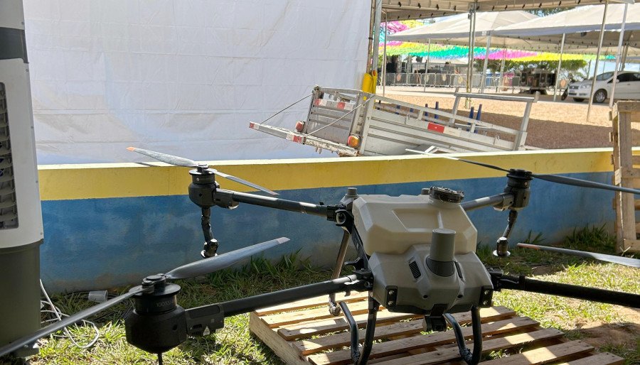 Tecnologia de drone é apresentada por empresa parceira durante o evento (Foto: Amanda Oliveira)