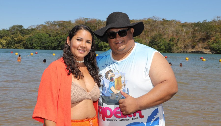 De Campos Belos, Goiás, Adão Carneiro, aproveita as férias no Praião do Dominguinhos (Foto: Adilvan Nogueira)