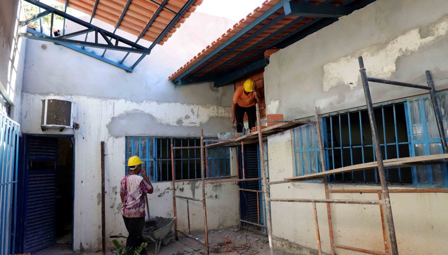 Reforma da ETI Sancha Ferreira está em pleno andamento, garantindo melhores condições para alunos, professores e comunidade escolar (Foto: Aldemar Ribeiro)