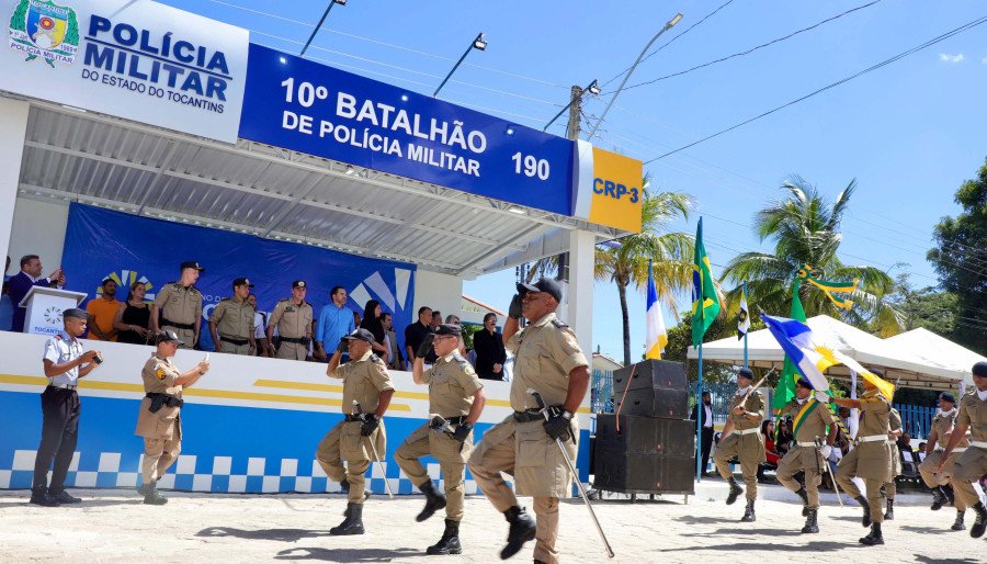 Em maio, o governador Wanderlei Barbosa inaugurou reforma do 10º Batalhão, na cidade de Arraias (Foto: Antonio Gonçalves)