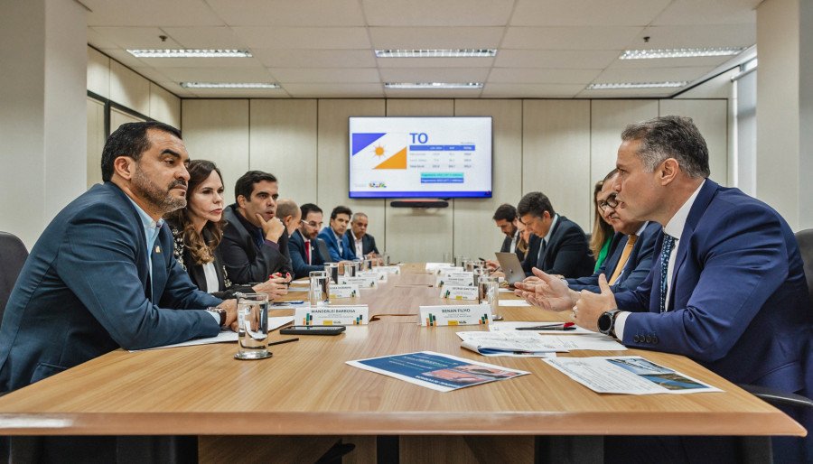 Governador Wanderlei Barbosa reuniu-se com o ministro dos Transportes, Renan Filho, em Brasília (Foto: Vinícius Santa Rosa)