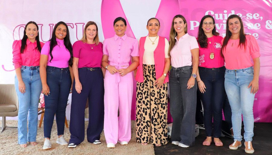 Representantes de associações e demais autoridades prestigiaram a ação alusiva ao Outubro Rosa (Foto: Loise Maria)