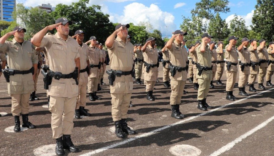 Policiais Militares prontos para garantir a segurança dos eleitores no segundo turno, em Palmas, que ocorre neste domingo, 27