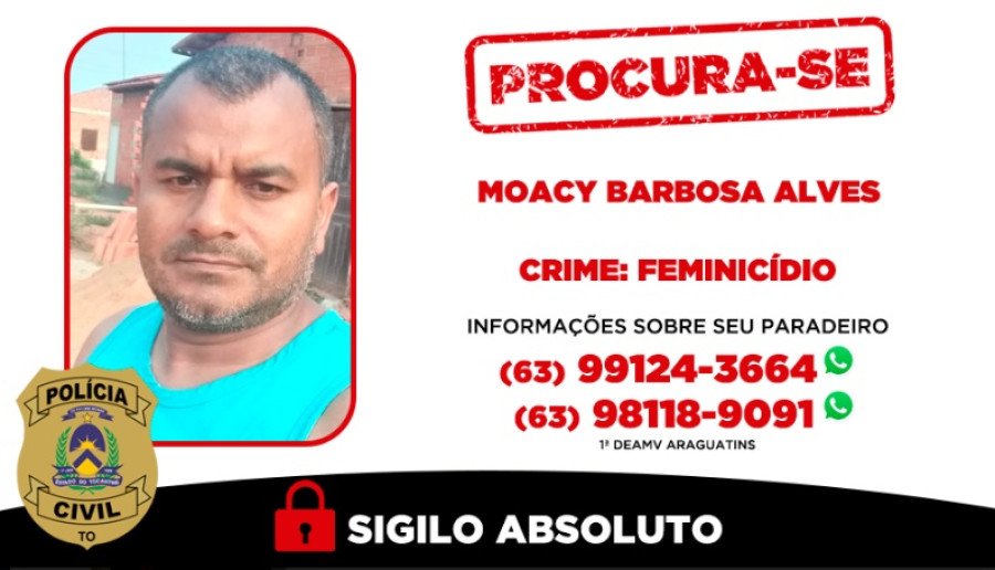 Moacy matou sua própria esposa no dia 2 de março deste ano em Araguatins (Foto: Dicom/SSP-TO)