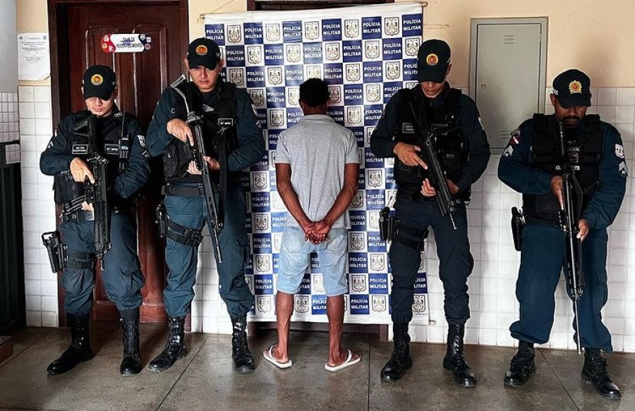 Acusado foi apresentado na Delegacia de Polícia Civil de Rio Maria-MA (Foto: Divulgação)