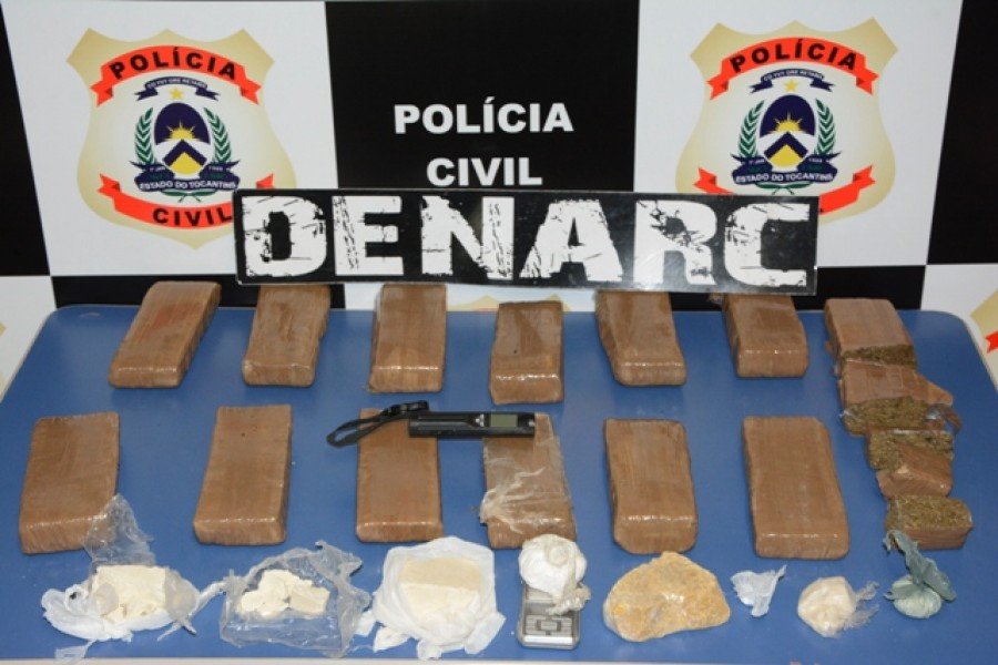 PolÃ­cia Civil apreende 15kg de drogas em Palmas (Foto: Dennis Tavares)