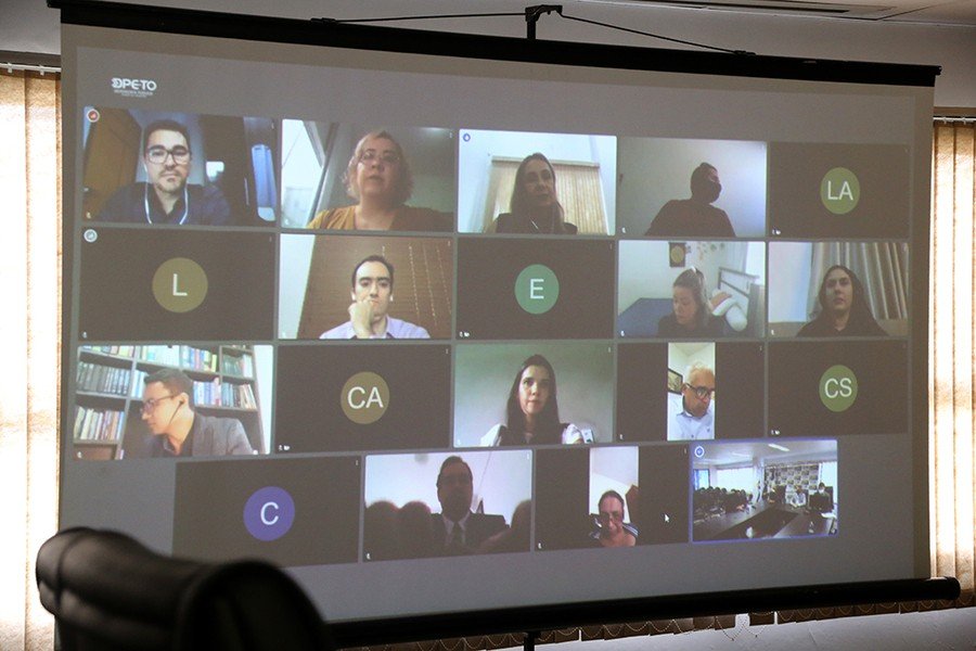 Coordenadores participaram da solenidade por videoconferência (Foto: Loise Maria/Comunicação DPE-TO)