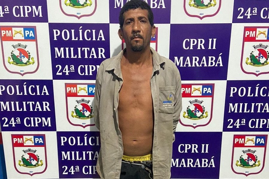 Homem foi preso em flagrante por tentativa de feminicídio em Itupiranga-PA (Foto: Divulgação/CPR II - 24°CIPM)