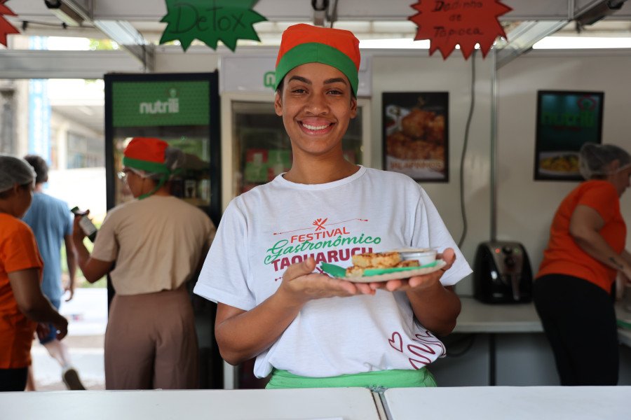 Ganhadora do 1º Lugar - categoria Bem-Estar, Larrisse Mota defende comida saudável e de qualidade (Foto: Luciana Pires/Secom Palmas)