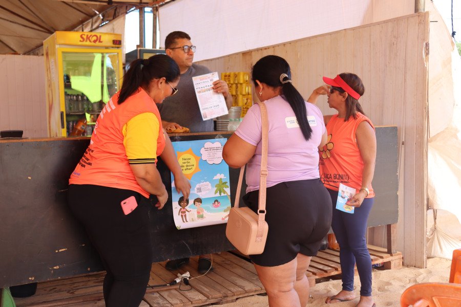 Com o tema; Neste verão, não desvie o olhar, visa à conscientização entre pais e turistas (Foto: Danielly Duarte)