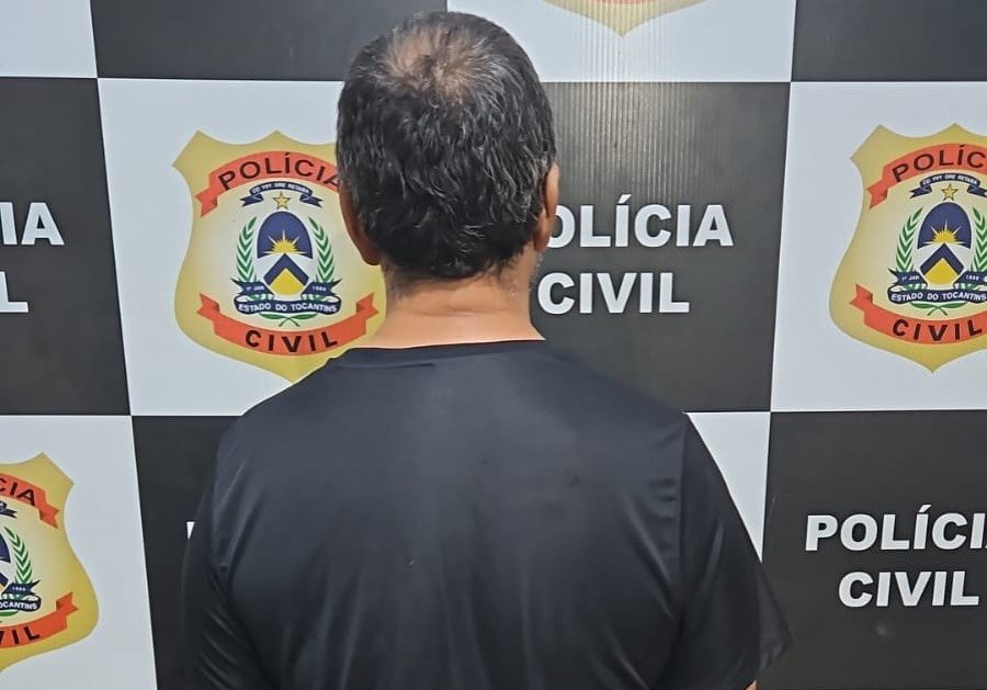 Homem preso pela prática de crime violento contra sua então companheira (Foto: Divulgação/SSP-TO)