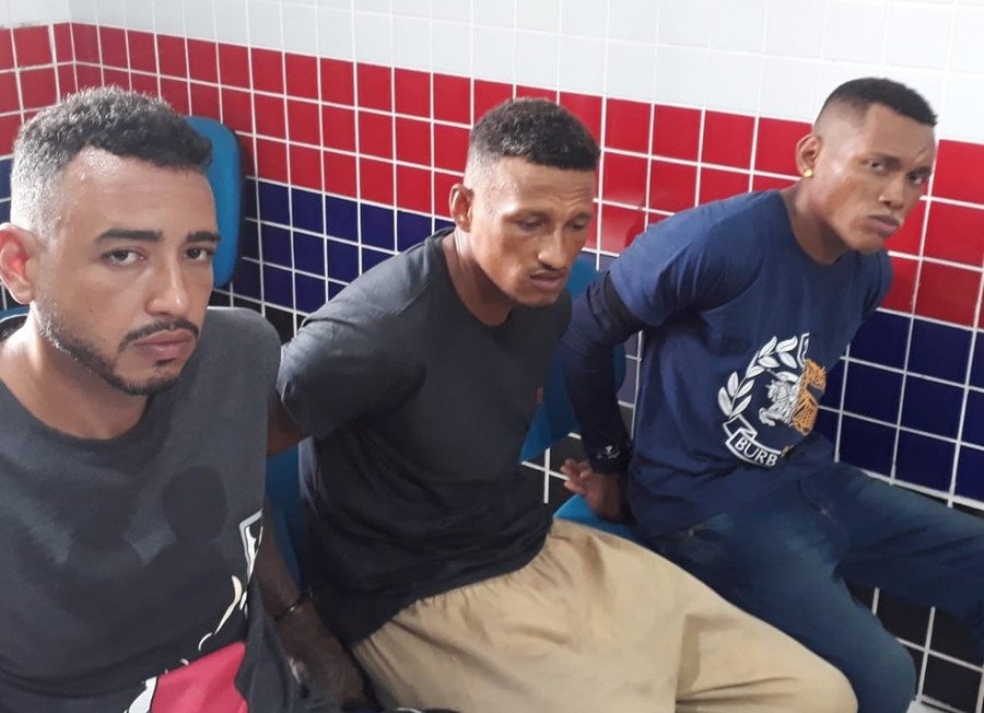 Trio de criminosos foi preso em flagrante após manter empresário como refém em São Luís-MA (Foto: Redes Sociais)