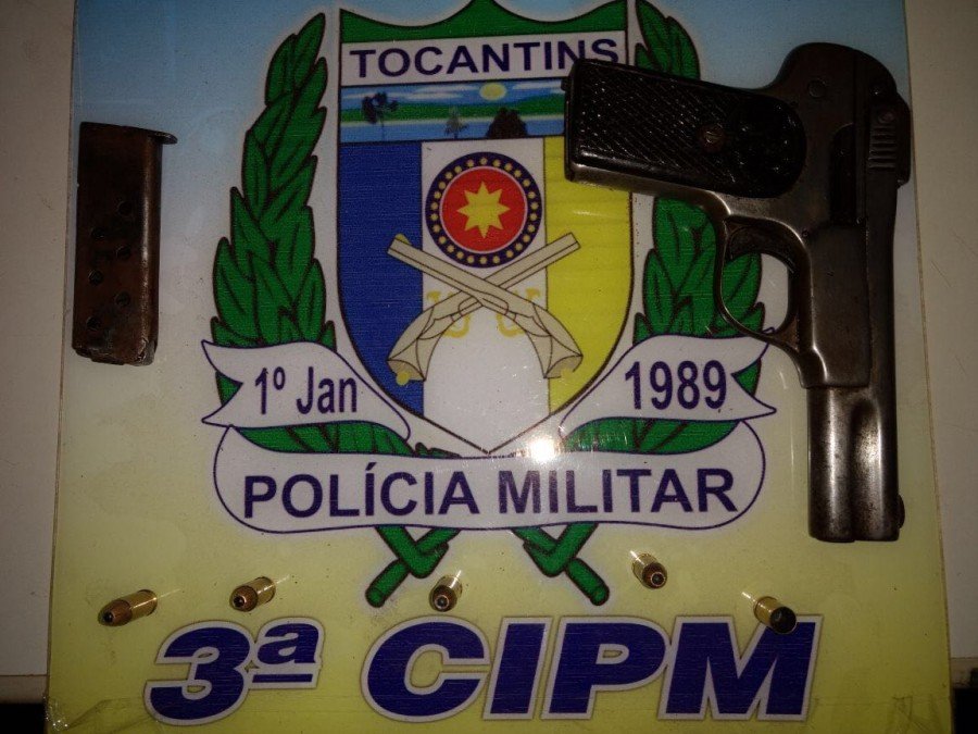 Arma apreendida pela PM em Colinas (Foto: DivulgaÃ§Ã£o PMTO)