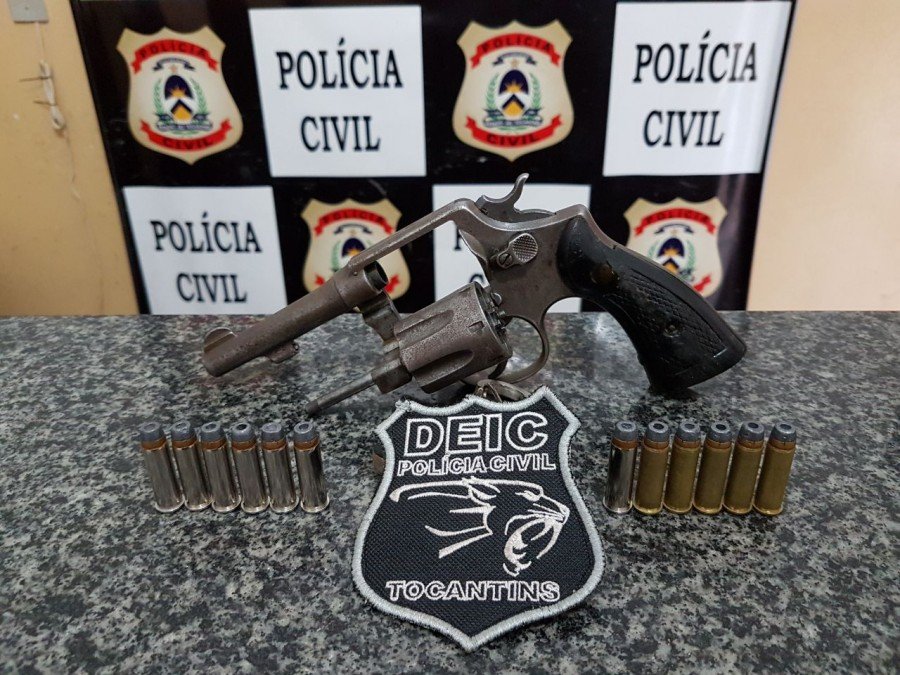 Arma de fogo apreendida em poder de suspeito pela PolÃ­cia Civil