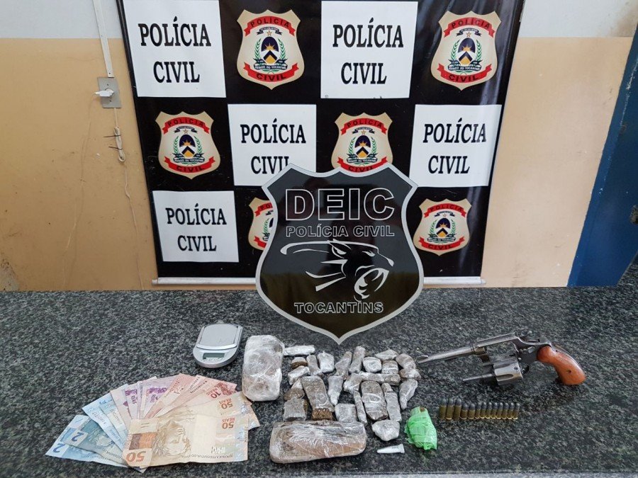 Drogas, arma de fogo e dinheiro sÃ£o apreendidos pela PolÃ­cia Civil em Gurupi