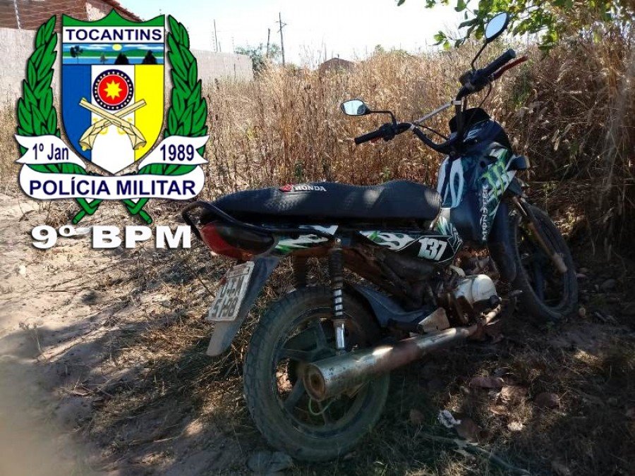 Moto recuperada pela PM em Araguatins