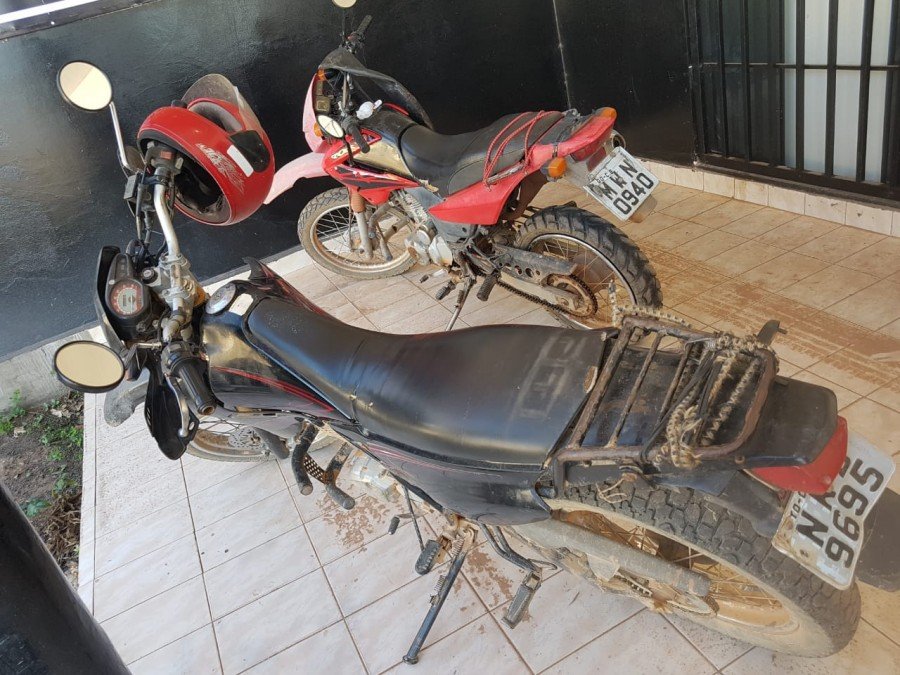 Motos apreendidas com os suspeitos em Taguatinga