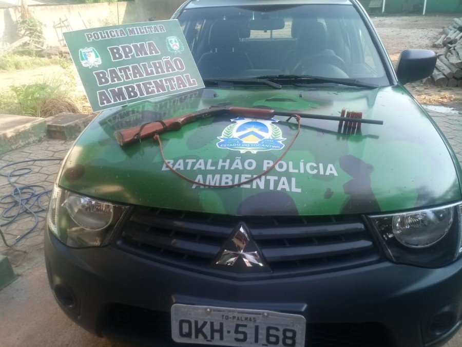 Arma apreendida pelo BPMA na zona rural de Araguatins