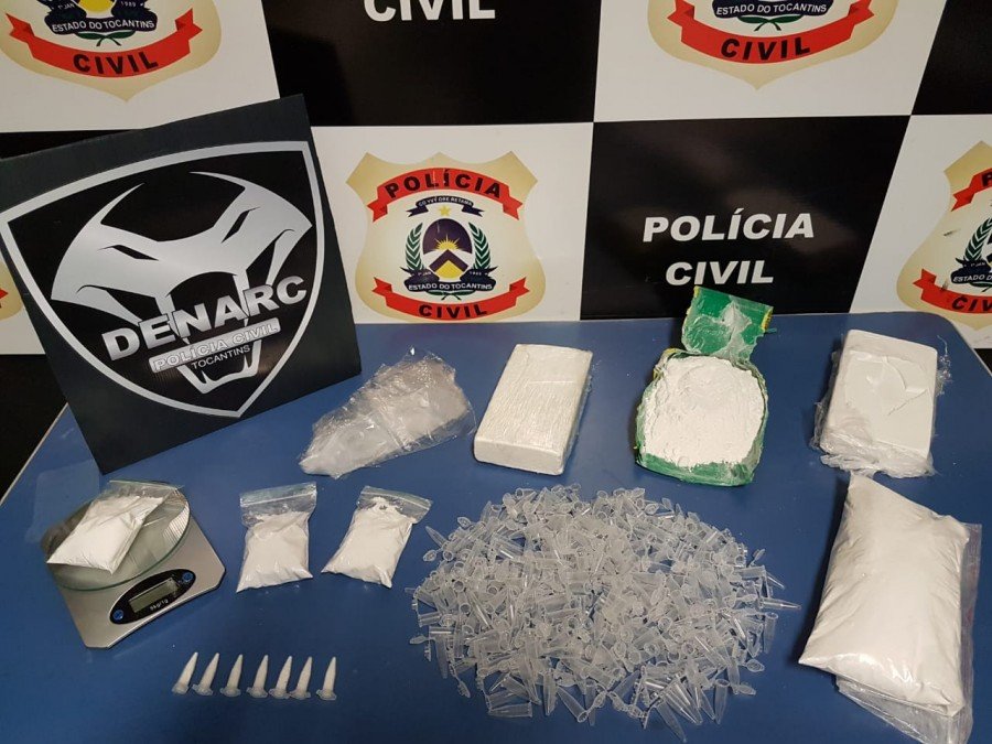 PolÃ­cia Civil apreendeu 5 kg de cocaÃ­na avaliada em mais de R$ 150 mil reais e prendeu trÃªs traficantes em Palmas e Porto Nacional