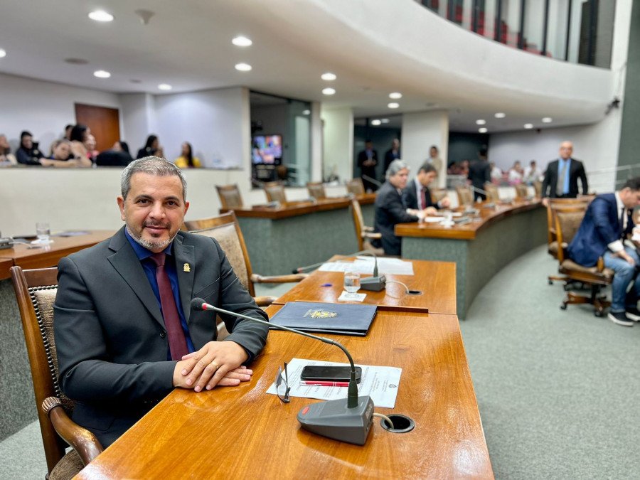 Deputado Wiston Gomes durante sessão ordinária (Foto: Abmael Milhomem)