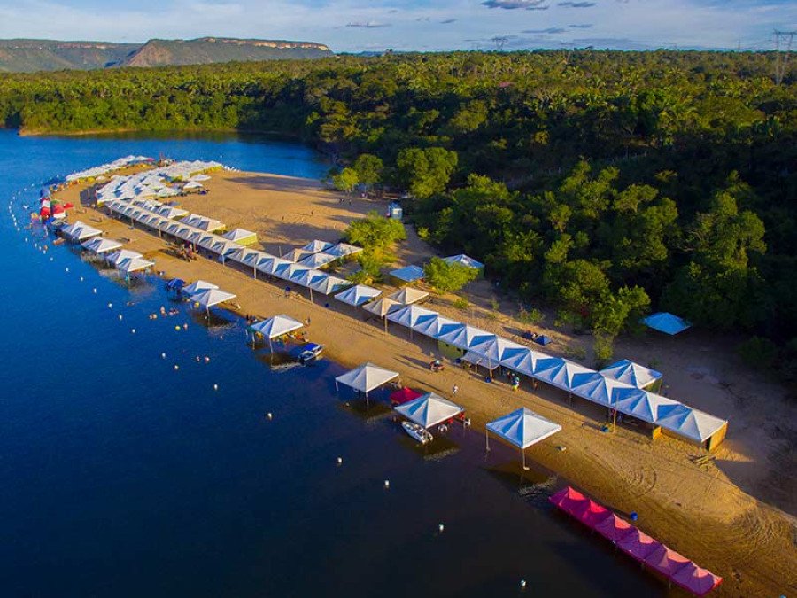 Praia do Funil no Lago da Usina Luiz Eduardo Magalhães no Rio Tocantins, no Tocantins (Foto: Divulgação)