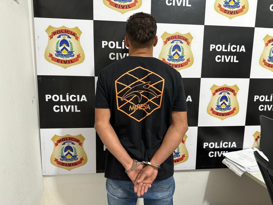 Homem apontado como autor de homicídio em Xambioá foi preso nesta quarta-feira, 16 (Foto: Dicom/SSP-TO)