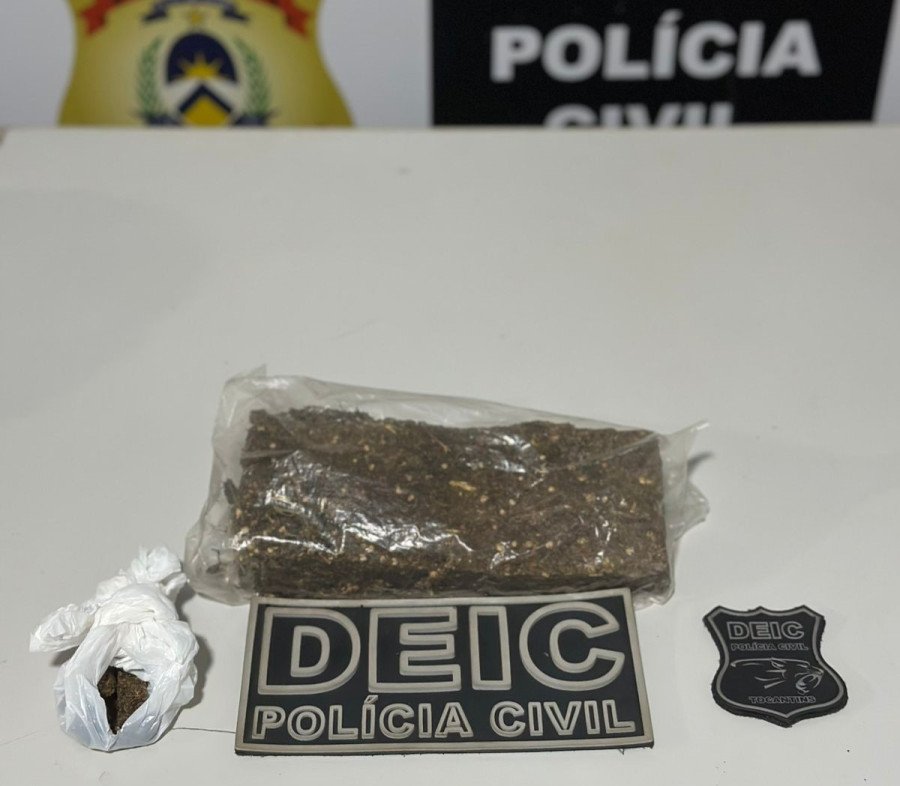 Droga apreendida em posse da mulher grávida de 22 anos presa por tráfico de drogas (Foto: Polícia Civil)