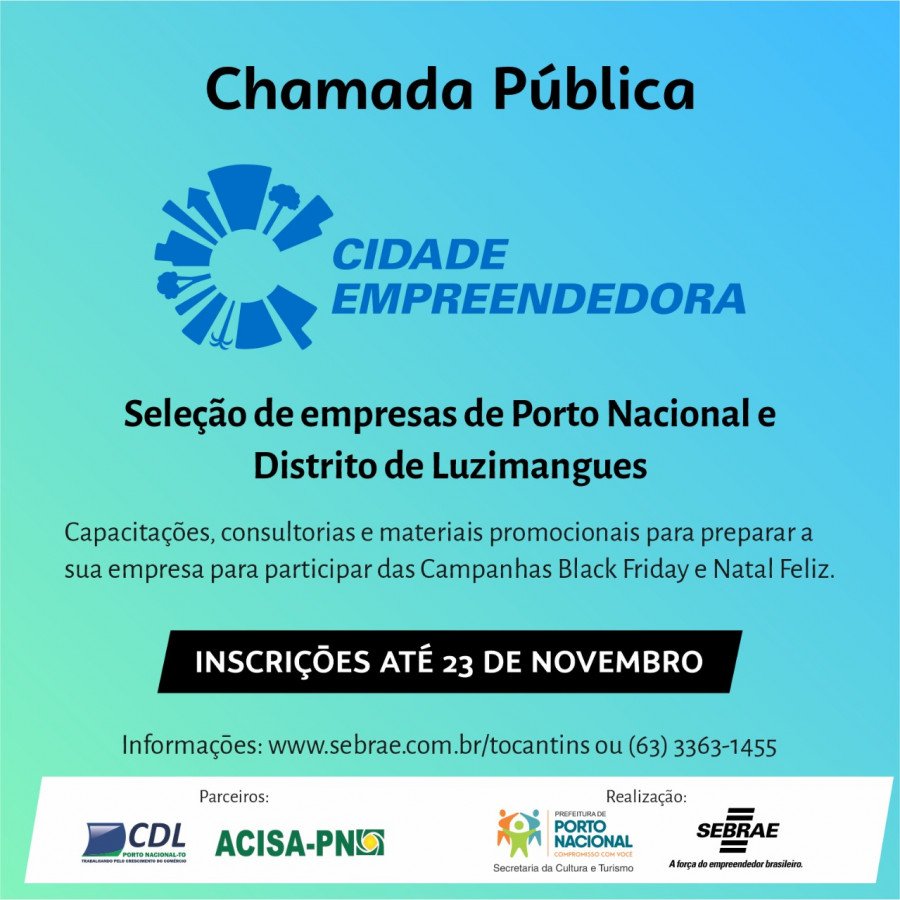 Aberta seleção de empresas de Porto Nacional e Luzimangues para o Projeto Cidade Empreendedora (Foto: Divulgação/Sebrae)