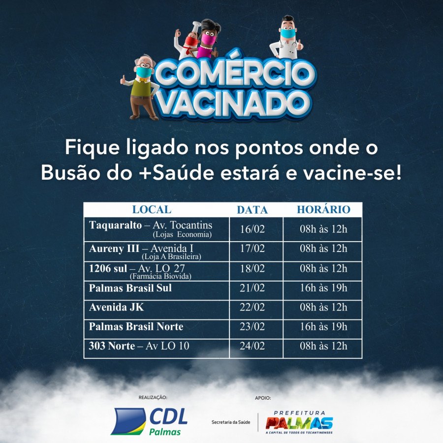 CDL Palmas realiza a campanha “Comércio Vacinado” em parceria com a prefeitura