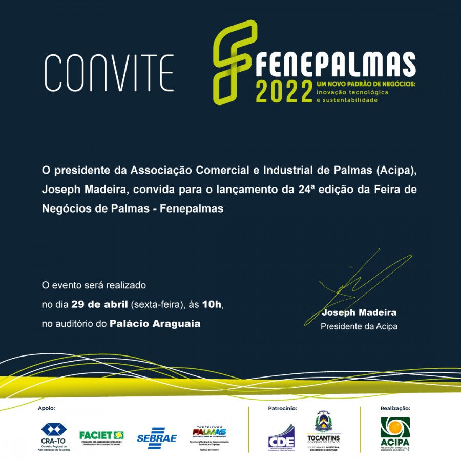 Acipa lançará a 24º edição da Fenepalmas na sexta-feira, 29, no auditório do Palácio Araguaia (Foto: Divulgação)