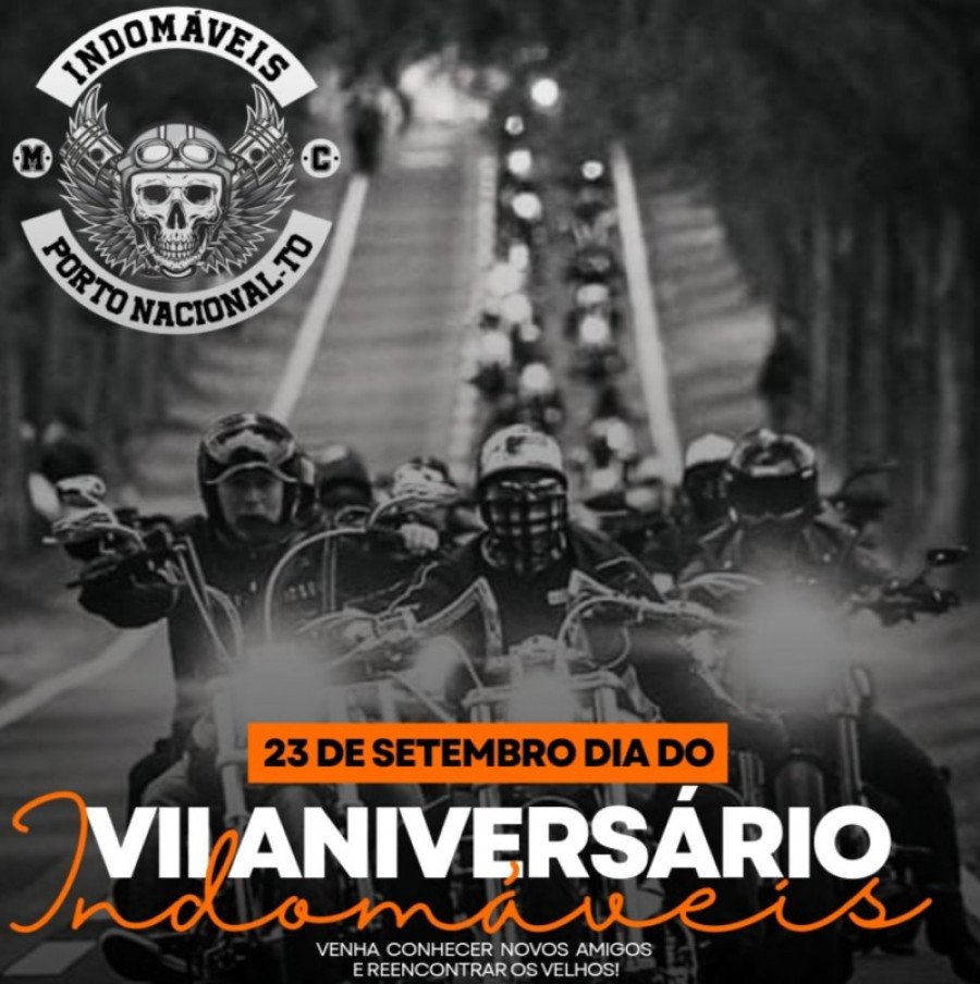 Moto Clube Indomáveis comemora seu aniversário com evento neste sábado em Porto Nacional (Foto: Divulgação)